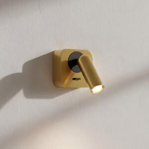 IDEAL LUX Ideal Lux LED stenski reflektor Bean, barva medenina, širina 7 cm, Zlata / medeninasta, Dnevna soba / jedilnica, Kovina, Sodobni