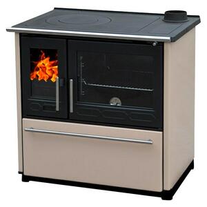 Kuhinjski štedilnik Plamen Glas 850 N (8 kW, Zmogljivost ogrevanja prostora: 160 m³, Krem, Desni)