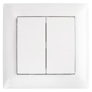Dvojno Stikalo z Okvirjem OSTE JNH007-W WHITE