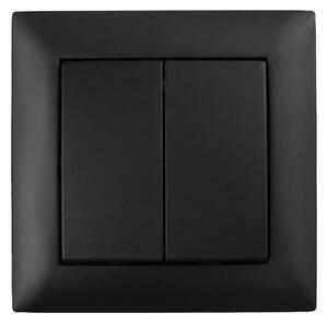 Dvojno Stikalo z Okvirjem OSTE JNH007-W BLACK