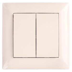 Dvojno Stikalo z Okvirjem OSTE JNH007-W BEIGE
