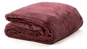 Bordo rdeče pregrinjalo iz mikropliša za zakonsko posteljo 220x240 cm Cosy – Tiseco Home Studio