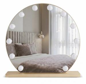 Stensko ogledalo LED HOLLYWOOD L. Gold 50 cm