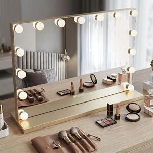 Stensko ogledalo LED HOLLYWOOD L.Gold 80x60