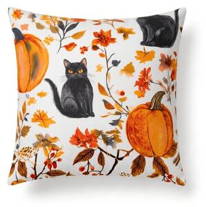 Prevleka za blazino iz mikrovlaken CATS AND PUMPKINS 45x45 cm, barvna
