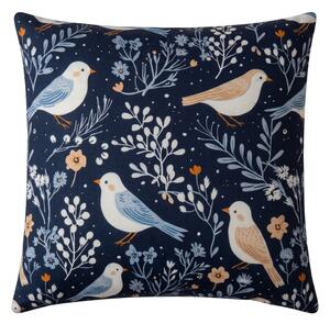 Prevleka za blazino iz mikrovlaken DENIM PTIČKI 45x45 cm, modra