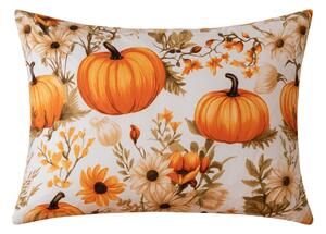 Prevleka za blazino iz mikrovlaken FLOWERS AND PUMPKINS 50x70 cm, oranžna