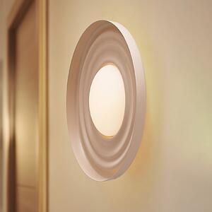 Lindby LED stenska svetilka Waves, bež, Ø 43 cm, kovina, Bež, Dnevna soba / jedilnica, Kovina, Sodobni