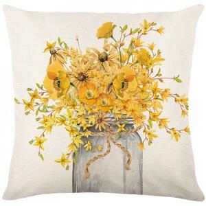 Lanena prevleka za blazino BLOSSURA 45x45 cm, kremna
