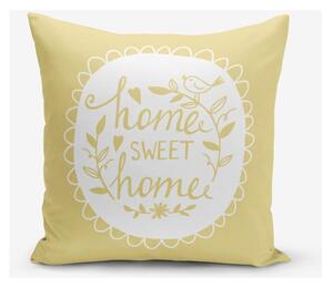 Rumena prevleka za okrasno blazino Minimalist Cusion Covers Home Sweet Home, 45 x 45 cm