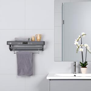Pametni sušilnik brisač, ElectricSun PREMIUM Grey, sivi, z UV sterilizatorjem, montaža na steno, za kuhinjo in kopalnico, 60 cm, 450W