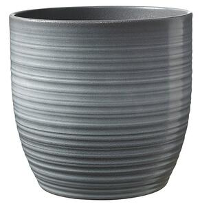 Soendgen Keramik Okrogli lonec Bergamo (Zunanje dimenzije (Ø x V): 13 x 12 cm, Svetlo sive barve, Keramika, Sijaj)
