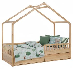 KONDELA Montessori postelja, 90x200, naravna, masivna, BIANKA
