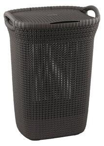 Temno siv koš za perilo Curver Knit Hamper, 57 l