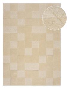 Bež volnena preproga 170x120 cm Checkerboard - Flair Rugs