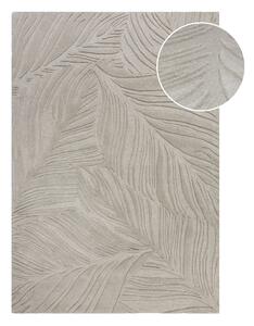 Svetlo siva volnena preproga 200x290 cm Lino Leaf - Flair Rugs