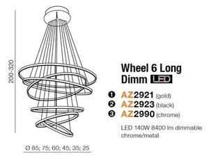 Azzardo AZ2923 - LED Zatemnitveni lestenec na vrvici WHEEL 6xLED/140W/230V