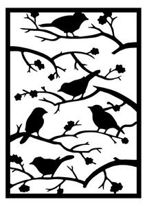 Kovinska stenska dekoracija 47x66 cm Branch & Birds – Wallity