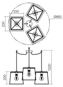 Redo 01-1265 - Lestenec na vrvici SKETCH 3xE27/42W/230V