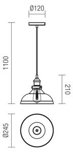 Redo 01-1002 - Lestenec na vrvici SAVILLE 1xE27/42W/230V