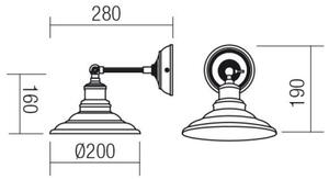 Redo 01-1289 - Stenska svetilka SPINNER 1xE27/42W/230V