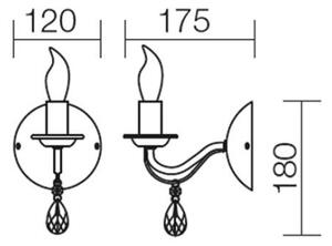 Redo 02-709 - Stenska svetilka FABIOLA 1xE14/28W/230V