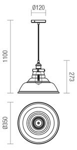 Redo 01-1003 - Lestenec na vrvici SAVILLE 1xE27/42W/230V