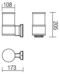 Redo 9326 - Stenska svetilka EXTER 1xE27/42W/230V IP54