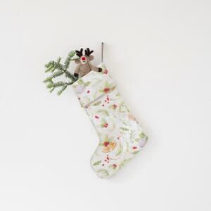 Tekstilna božična nogavica Christmas Print – Linen Tales