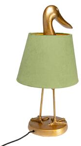 KARE Kare namizna svetilka Duck, zelena, lan, višina 61 cm, E27, Zelena, Dnevna soba / jedilnica, Tkanine / tekstil, Sodobni