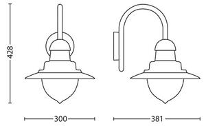 Philips 01652/52/PN - Zunanja stenska svetilka RAINDROP 1xE27/60W/230V IP44