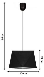 Lestenec na vrvici DIAMENT 1xE27/60W/230V črn