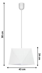 Lestenec na vrvici DIAMENT 1xE27/60W/230V bela