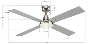 Lucci Air 210334 - Stropni ventilator AIRFUSION 1xE27/60W/230V les/krom + Daljinski upravljalnik