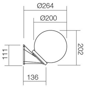 Redo 9866 - Zunanja stenska svetilka SFERA 1xE27/28W/230V IP44