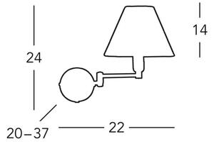 Kolarz 264.61.6 - Stenska svetilka HILTON 1xE14/40W/230V