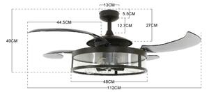 FANAWAY 212927 - LED Stropni ventilator CLASSIC 3xE27/4W/230V črna + Daljinski upravljalnik