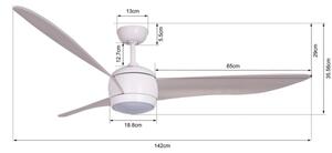 Lucci air 512911 - LED Stropni ventilator AIRFUSION LED/20W/230V les/bela + Daljinski upravljalnik