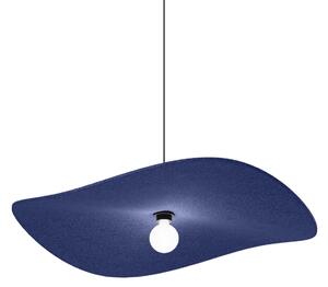 Wever & Ducré Lighting WEVER DUCRÉ viseča svetilka Wave Soft 3.0 iz indigo filca, 100 cm, zatemnjen, Modra, Dnevna soba / jedilnica, Tkanine / tekstil, Sodobni