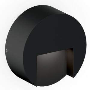 Wever & Ducré Lighting WEVER DUCRÉ LED-stenna svetilka za zunanjo uporabo Reto Round 0,8, črna mat, zatemnjen, Črna, Aluminij, Sodobni, Stenska vtičnica spodaj