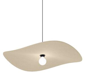 Wever & Ducré Lighting WEVER DUCRÉ viseča svetilka Wave Soft 3.0 iz filca v barvi apnenca, zatemnjen, Bež, Dnevna soba / jedilnica, Tkanine / tekstil, Sodobni