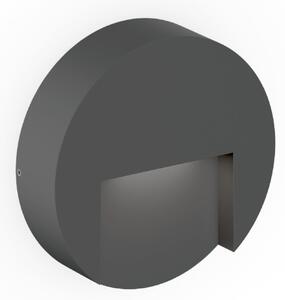 Wever & Ducré Lighting WEVER DUCRÉ LED-stenna svetilka za zunanjo uporabo Reto Round 1.3, antracit, zatemnjen, Črna, Aluminij, Sodobni, Stenska vtičnica spodaj