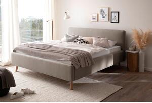 OBLAZINJENA POSTELJA 160 cm x 200 cm , tekstil rjavosiva
