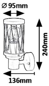 Rabalux 8888 - Zunanja stenska svetilka BUDAPEST 1xE27/40W/230V IP44