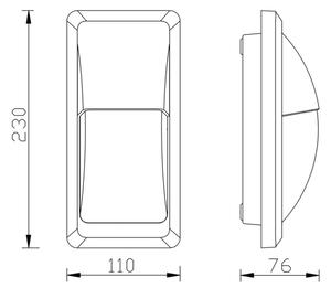 Top Light Avila D - LED Zunanja stenska svetilka LED/12W/230V IP65