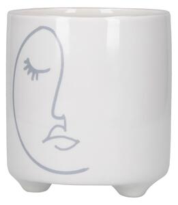 Beli keramični cvetlični lonec Kitchen Craft Abstract Face