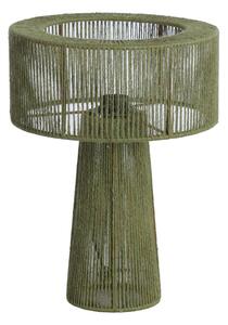 Zelena namizna svetilka s senčilom iz jute (višina 40 cm) Selva – Light & Living