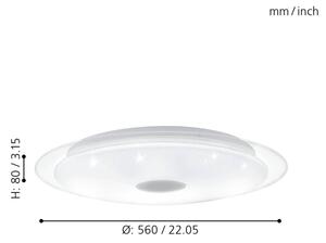 Eglo 98324 - LED Zatemnitvena stropna svetilka LANCIANO LED/36W/230V + Daljinski upravljalnik