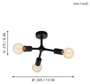 Eglo 98317 - Nadgradni lestenec BOCADELLA 3xE27/60W/230V