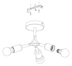 Eglo 98317 - Nadgradni lestenec BOCADELLA 3xE27/60W/230V